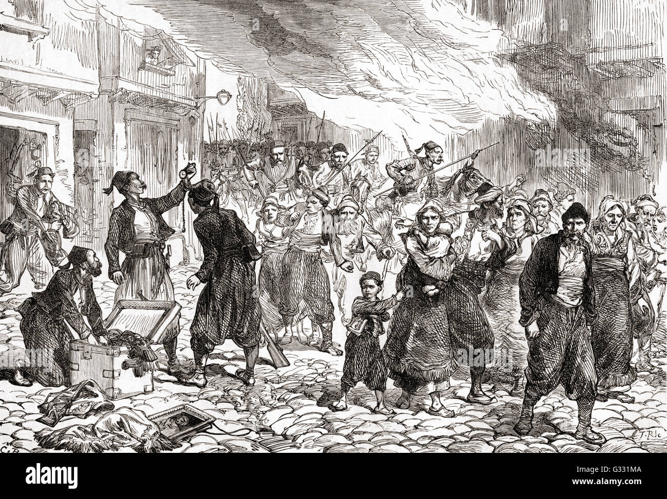 Das Massaker von Bulgaren in Batak, Bulgarien von osmanischen