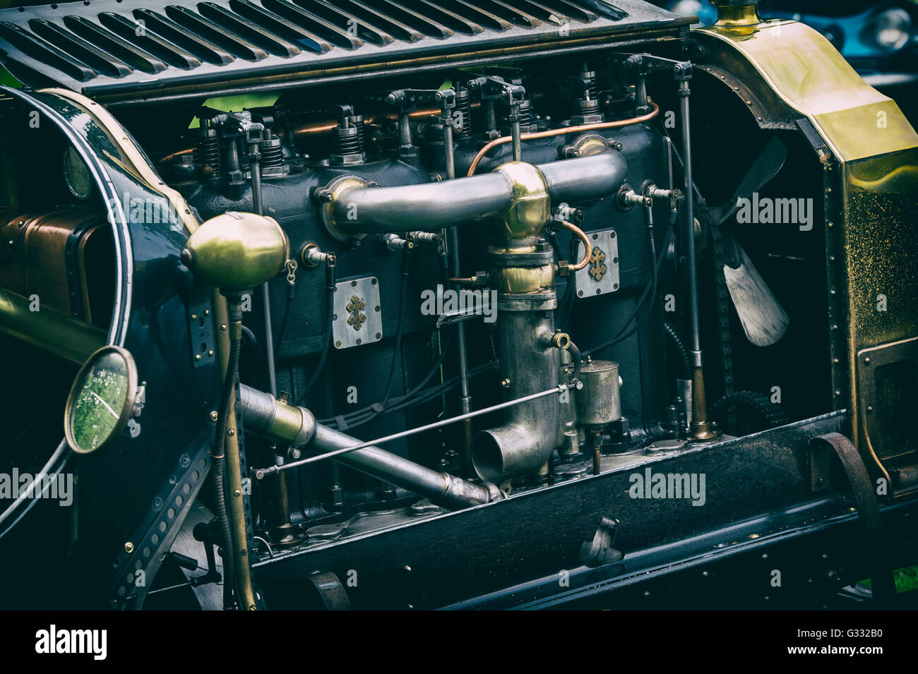 1909-GP-Lorraine-Dietrich. Vintage französischen Auto Rennmotor bei am Prescott Hill Climb, Gotherington, Cheltenham wiederhergestellt. VEREINIGTES KÖNIGREICH. Stockfoto