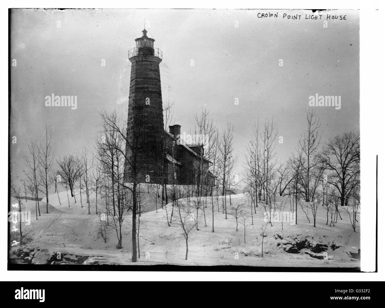 Crown Point Light, am Lake Champlain, in Crown Point, New York, wurde zuerst im Jahre 1858 beleuchtet und 1926 deaktiviert. Stockfoto