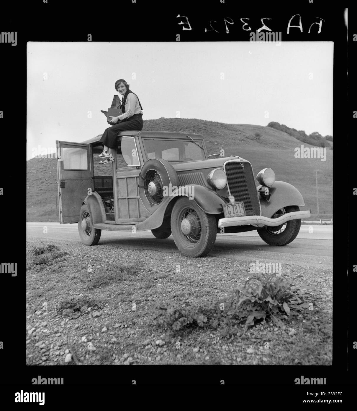 Dorothea Lange (1895-1965), einflussreiche Dokumentarfotograf für die Farm Security Administration, war bekannt für ihre bewegte Bilder der Armut in die Depression. Stockfoto