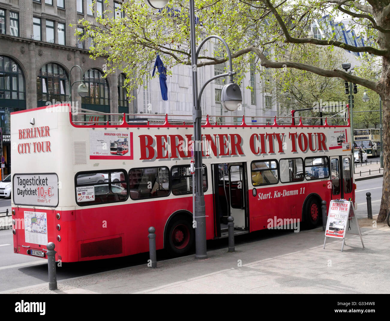 Sightseeing Tourist Bus, "Berliner City Tour", Berlin, Deutschland. Stockfoto