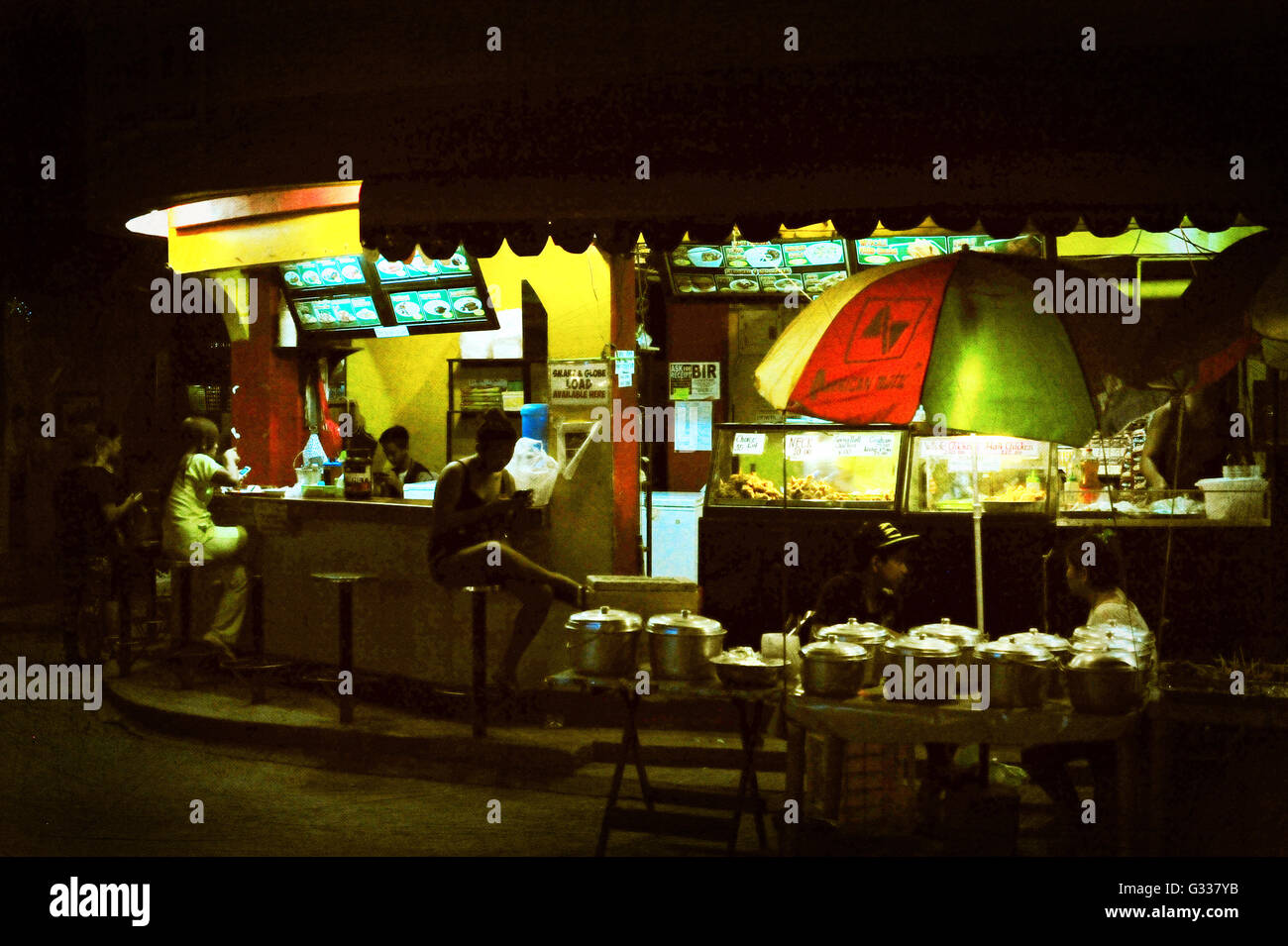 Garküche, Puerto Galera, Mindoro, Philippinen. Stockfoto