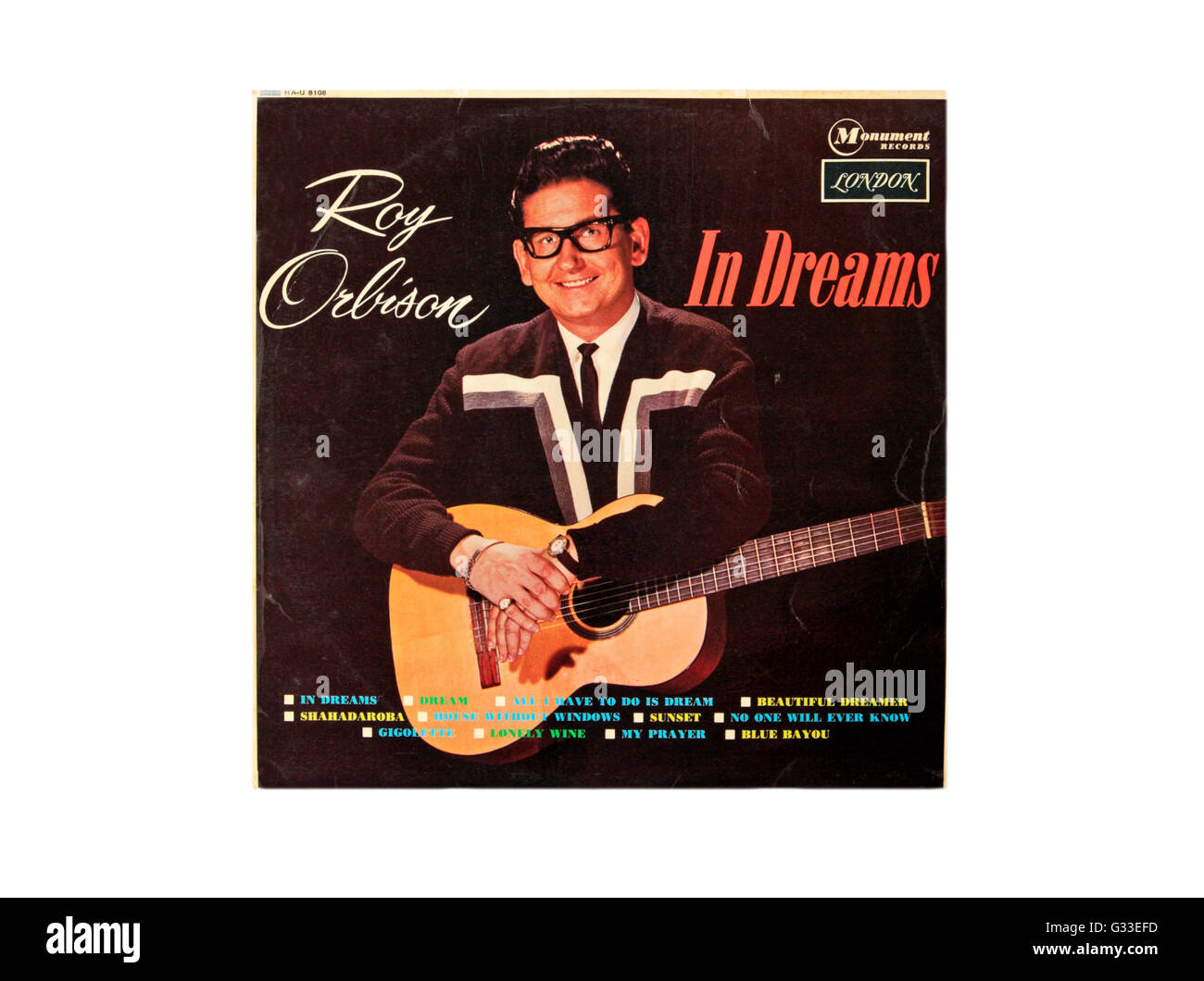 In Träume lange spielen Rekord Album-Cover von Roy Orbison. Stockfoto