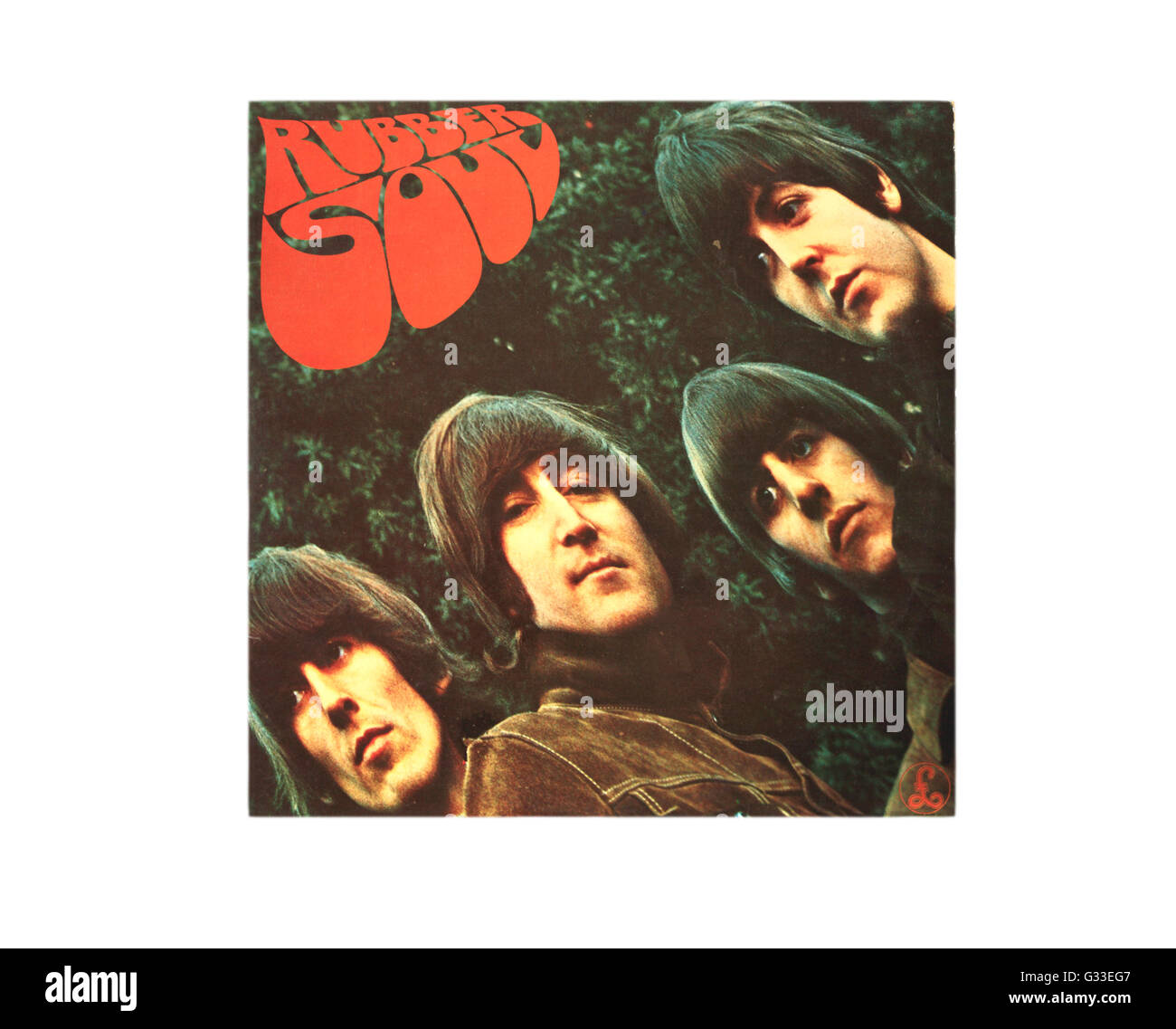 Rubber Soul lange Album-Cover von The Beatles spielen. Stockfoto