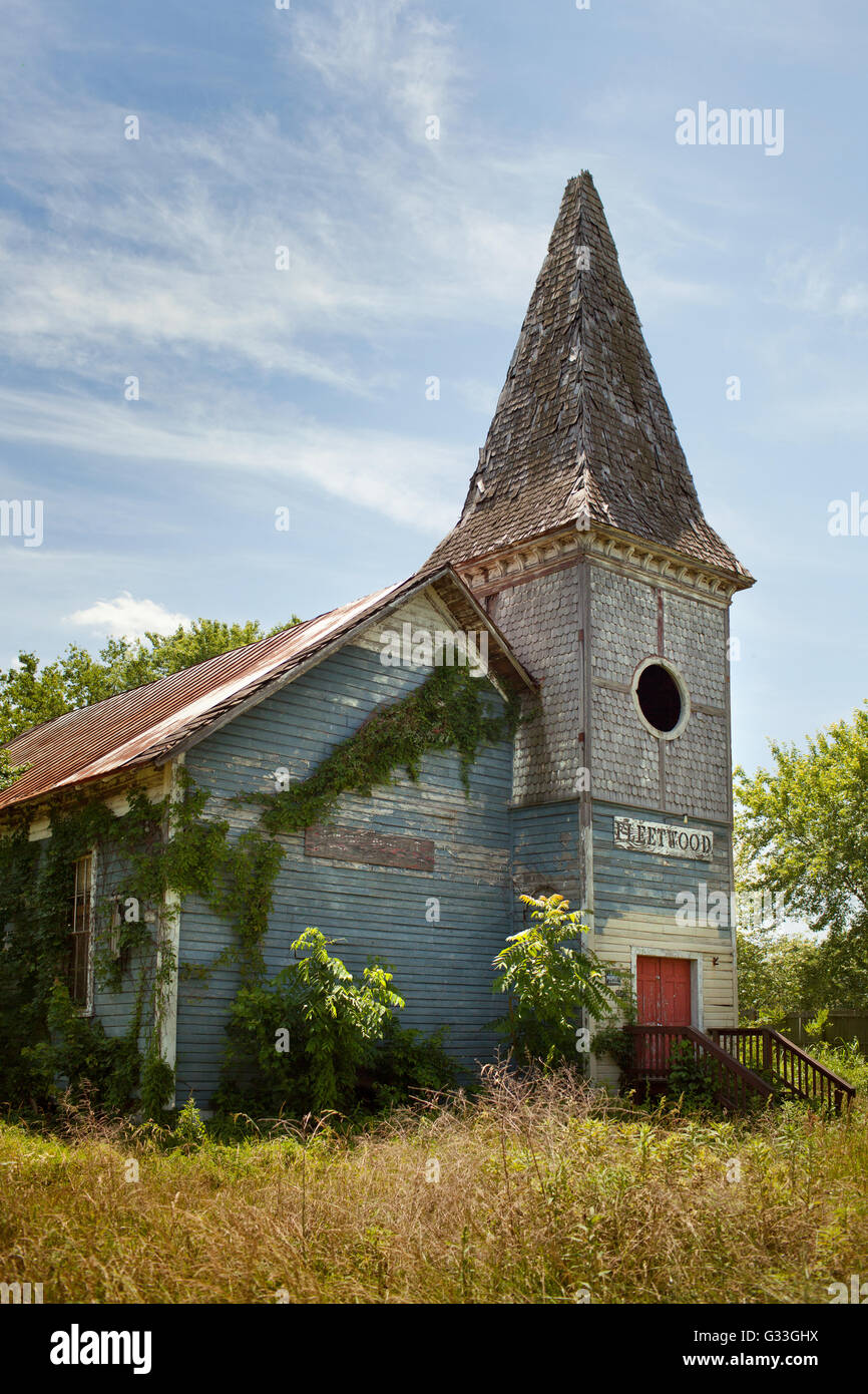 Verlassene Fleetwood-Kirche in Culpeper, VA Stockfoto