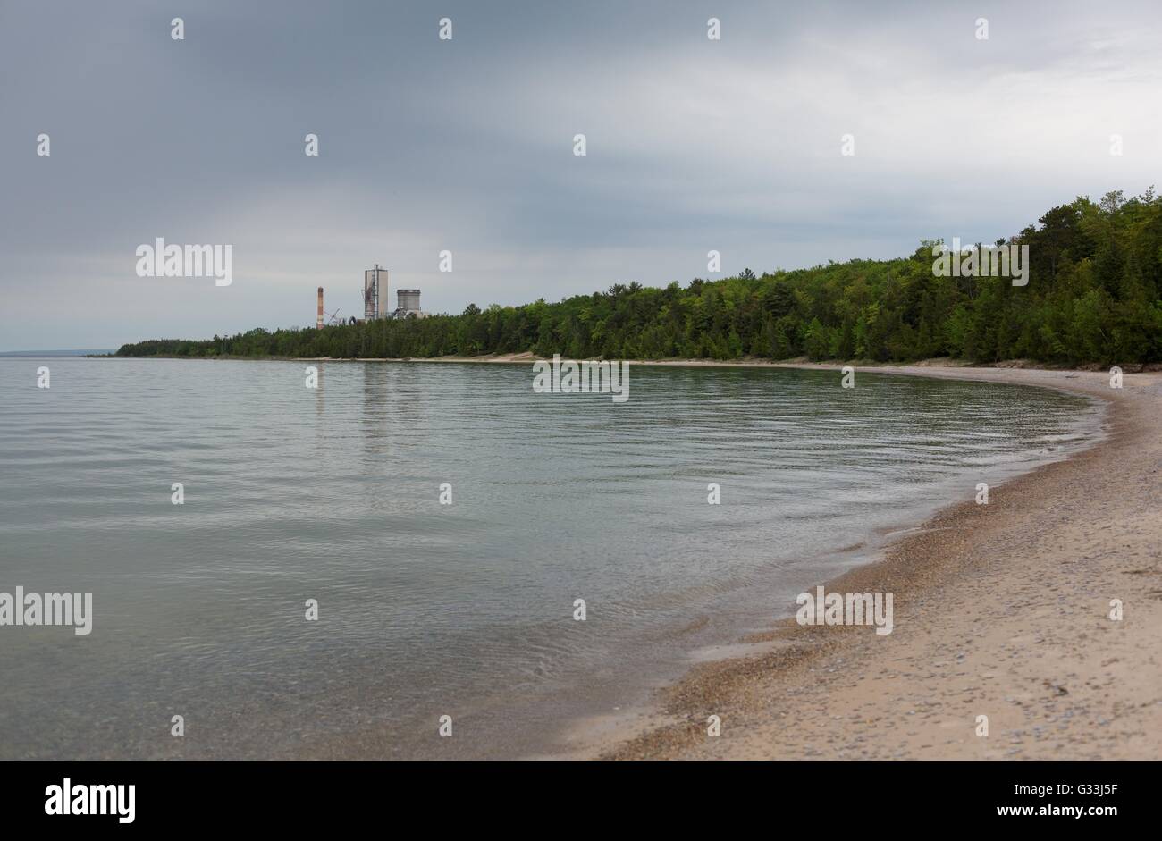 Die Küste des Lake Michigan in der Nähe von Charlevoix, Michigan, USA. Stockfoto