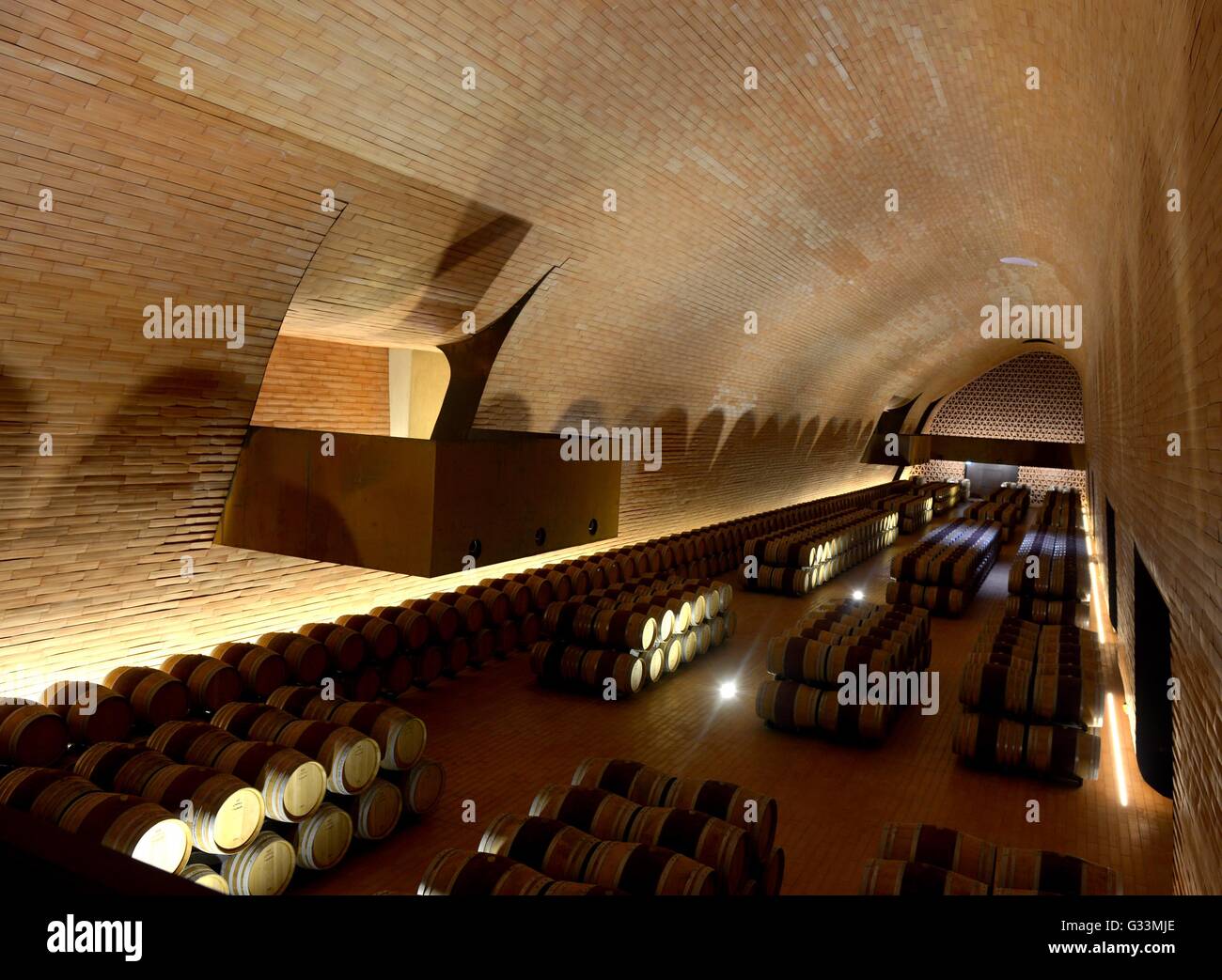 Marchesi Antinori Weingut Tenuta Bargino, erstellt von Studio Archea Associati, San Casciano Val di Pesa, Florenz, Italien, Stockfoto