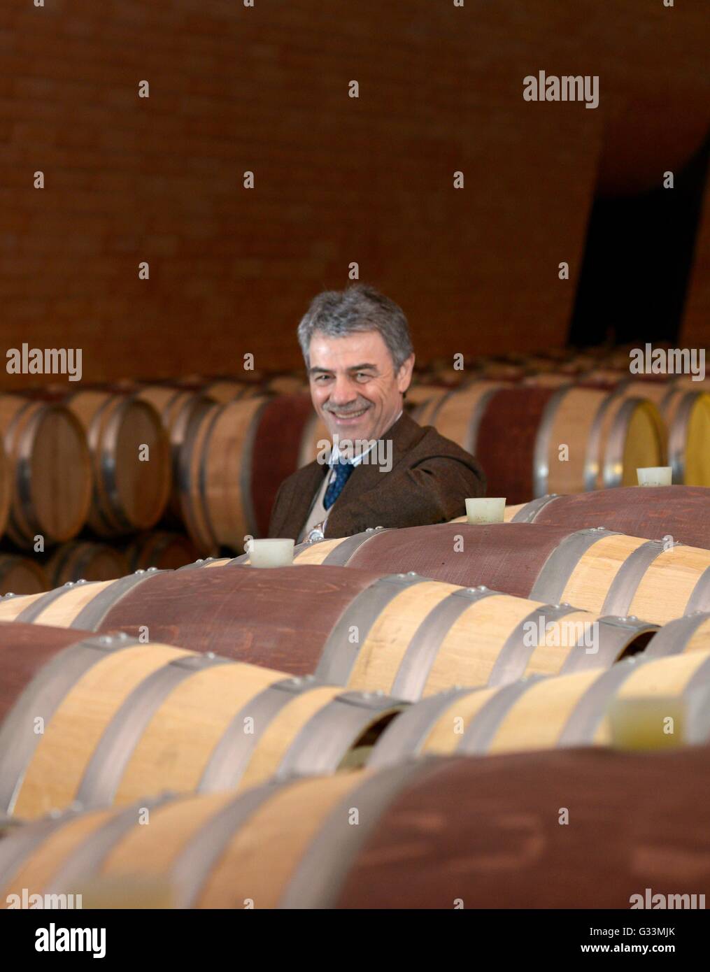 Die Önologen Renzo Cotarella fotografiert in der Marchesi Antinori Weingut Tenuta Bargino, Stockfoto