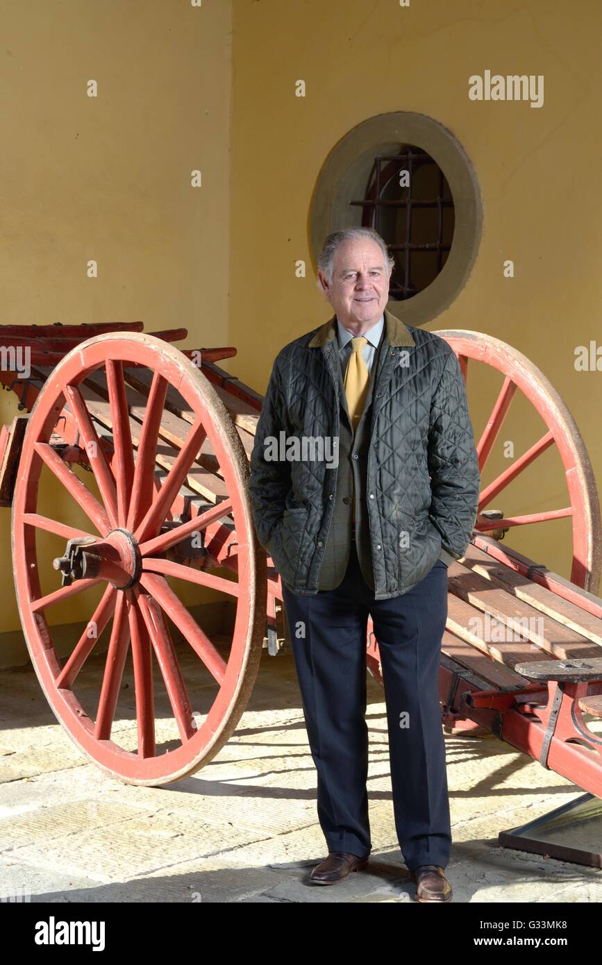 Marchese Piero Antinori, Winzer, fotografiert in Tenuta Tignanello in Val di Pesa, Florenz, Italien, 8. Januar 2015 Stockfoto