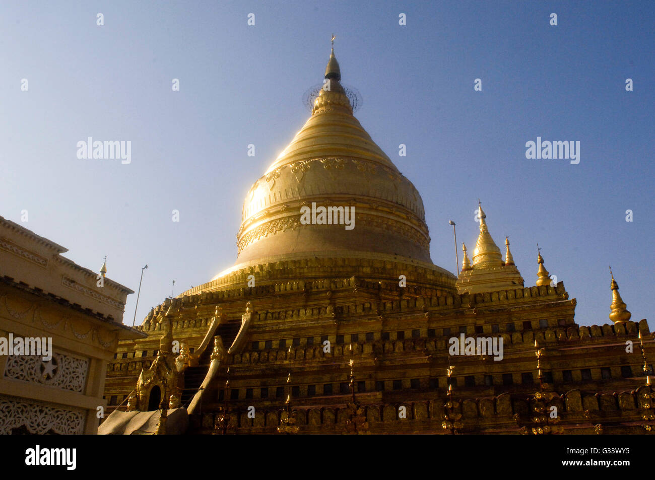 Asien, Wezigon Paya, Nyaung U, Bagan, Myanmar (Burma) Stockfoto