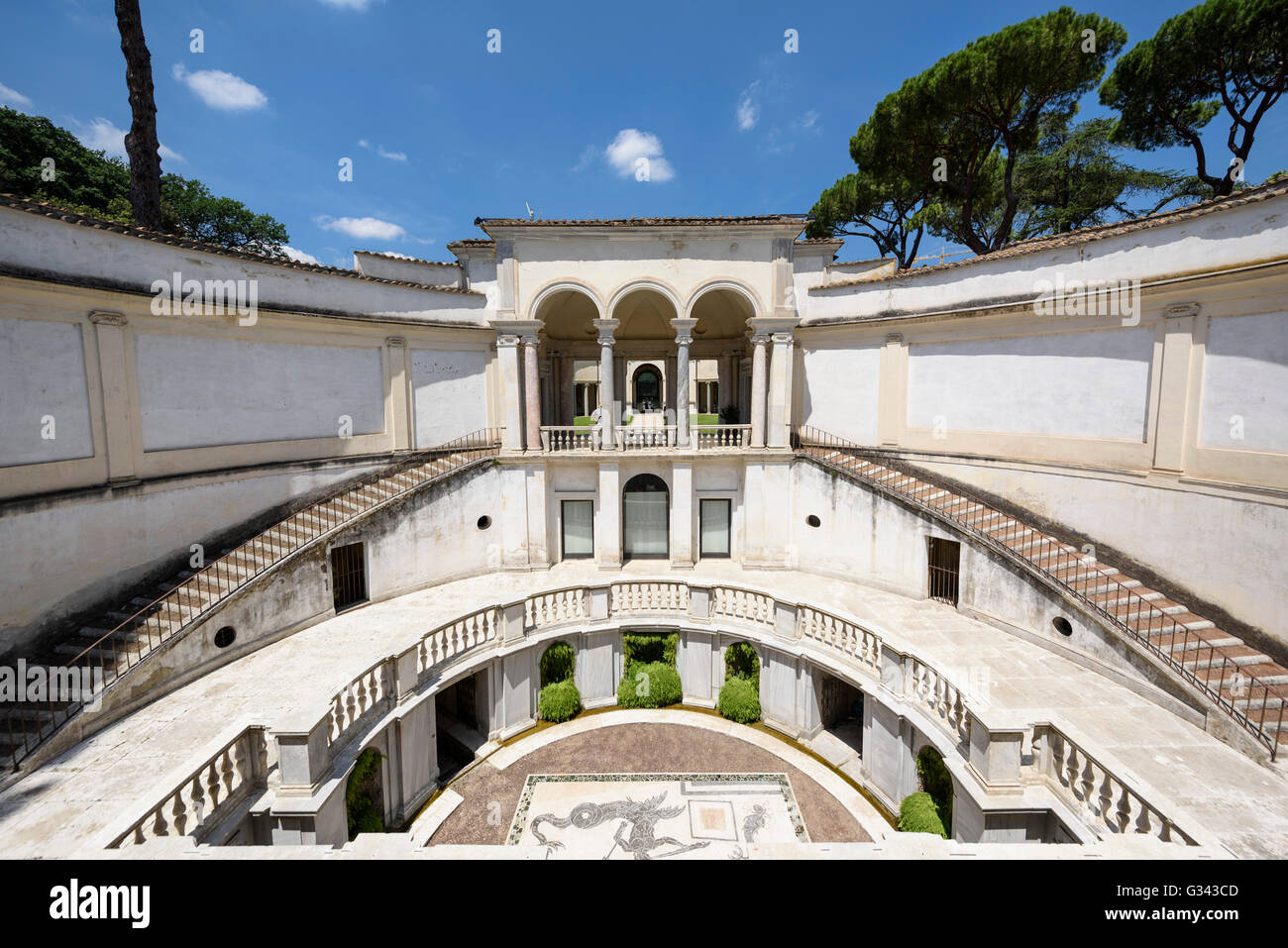 Rom. Italien. Villa Giulia, 1551-1553 gebaut, das Nymphäum Loggia. Etruskischen Nationalmuseum der Villa Giulia. Stockfoto