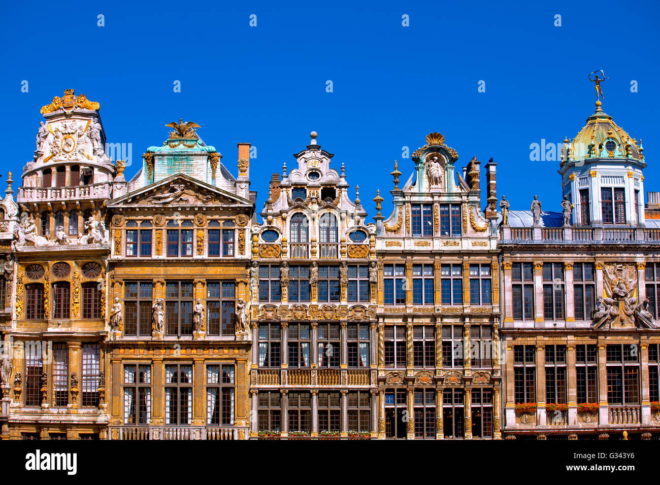 Alte Häuser am Grand Place in Brüssel Stockfoto