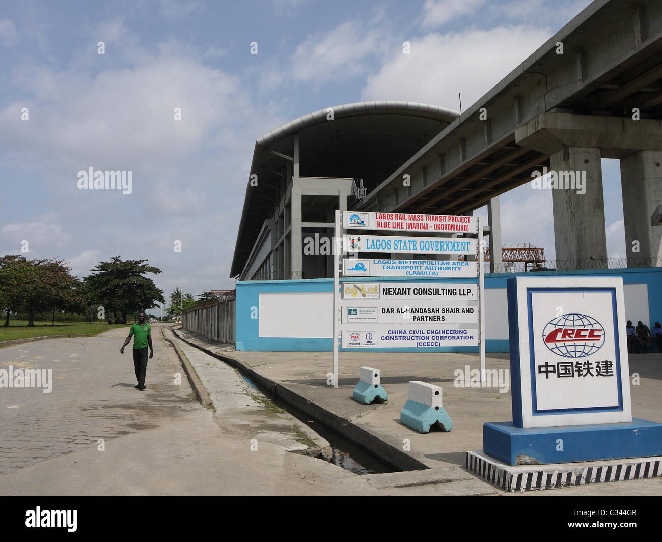 Erste u-Bahn-Linie ist im Bau in Lagos, Nigeria, von chinesischen Unternehmen Stockfoto