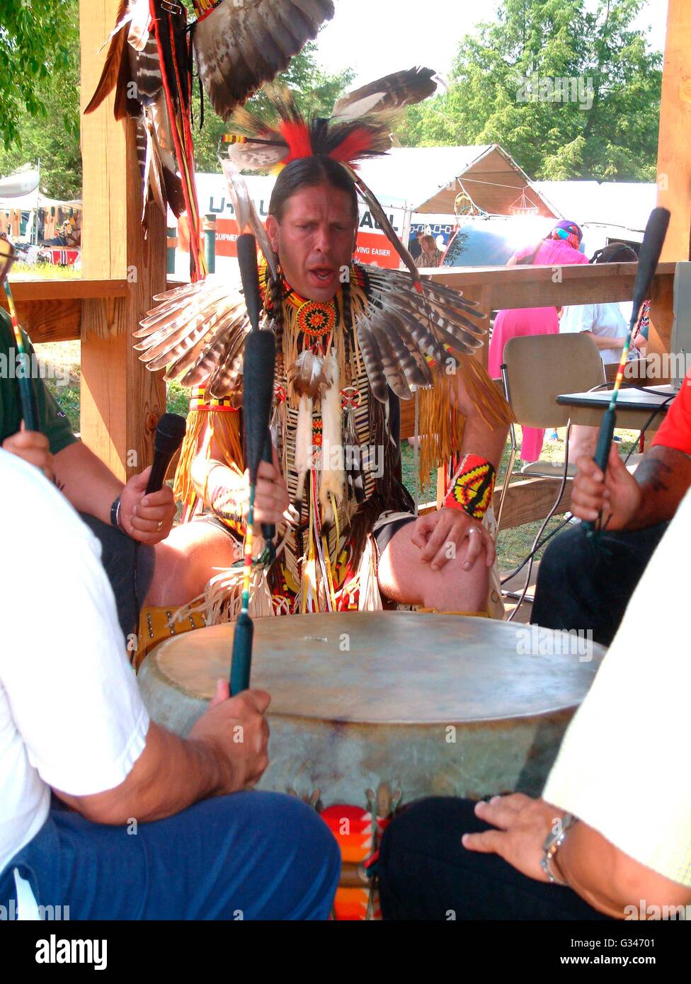 American Indian Schlagzeuger Stockfoto