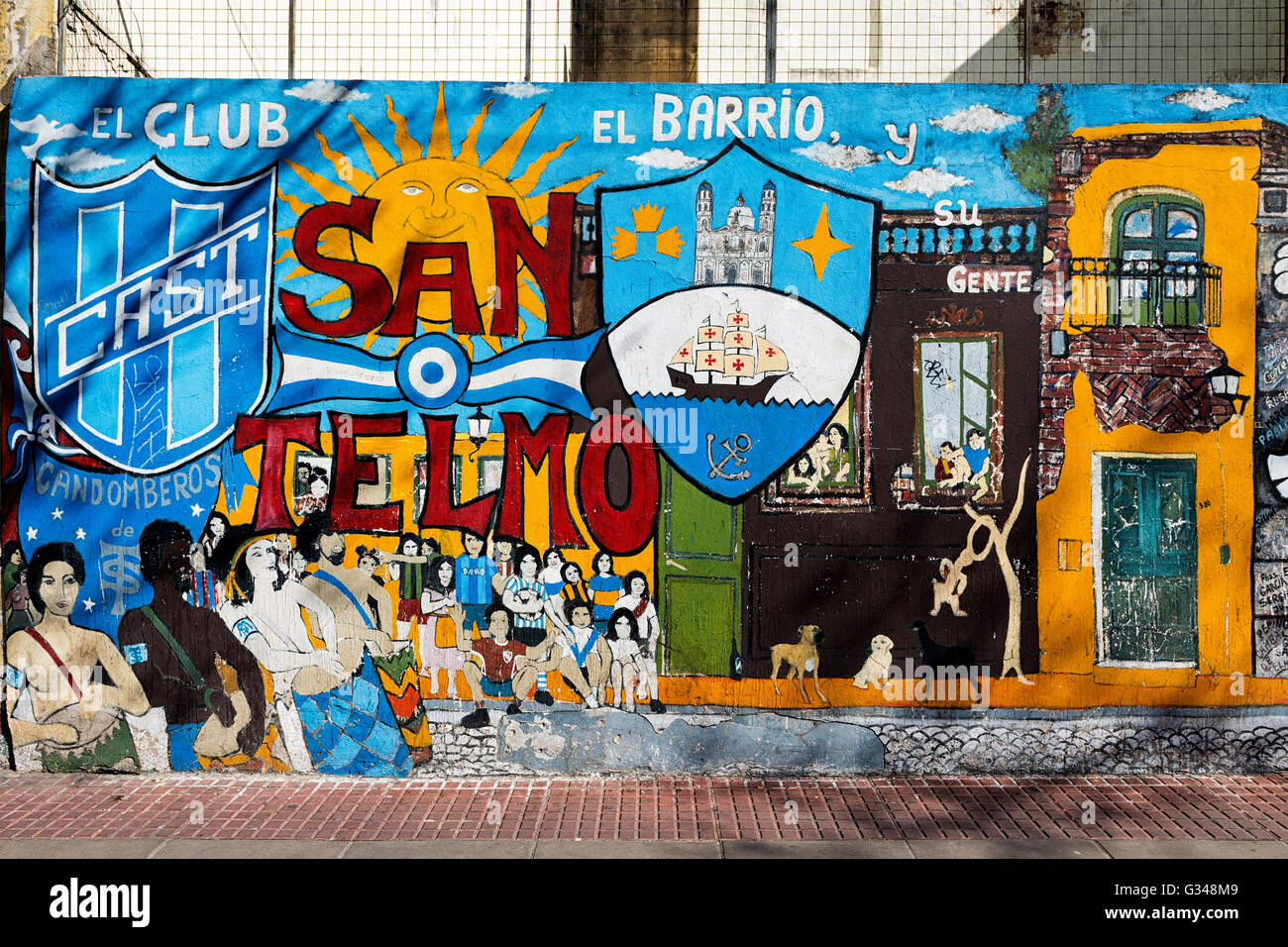 Detail eines Wandbildes in San Telmo, Buenos Aires, Argentinien Stockfoto Detail eines Wandbildes in San Telmo, Buenos Aires, Argentinien Stockfoto