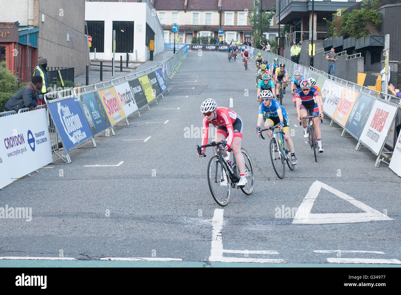 Croydon Radfahren Event Frauen Matrix Fitness Tour Rennserie 7. Juni 2016 in Croydon, Surrey UK Stockfoto