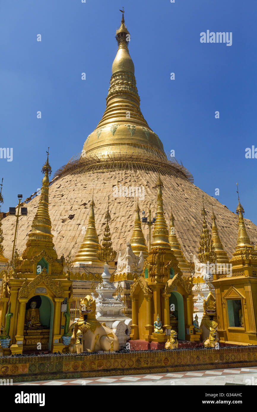 Shwedagon-Pagode, einem der berühmtesten Gebäude in Myanmar, Yangon, Yangon, Myanmar, Burma, Birma, Südasien, Asien Stockfoto