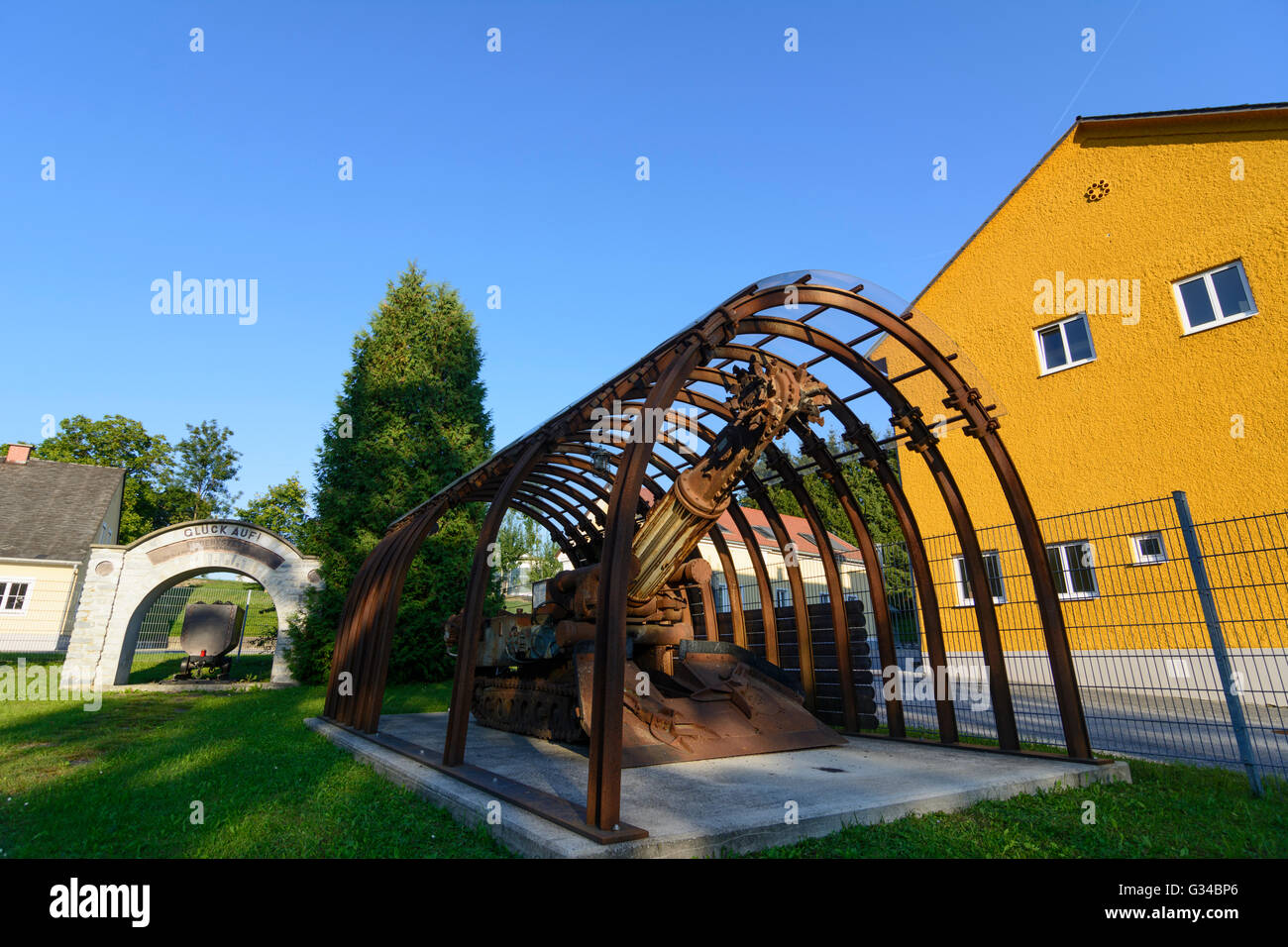 F6A Gewinnungsmaschine der ehemaligen Braunkohle mine GKB, Österreich, Steiermark, Steiermark, Südwest-Steiermark, Köflach Stockfoto