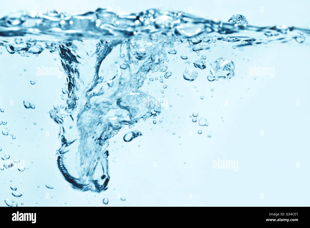 Luftblasen-Gas-Wasser-Welle-Hintergrund Stockfoto
