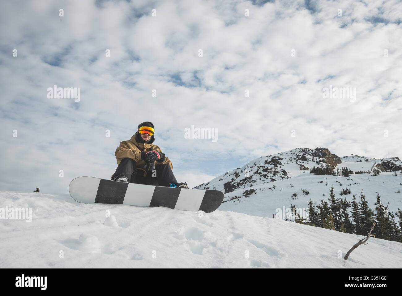 Snow Boarder in Whistler Resort in Kanada Stockfoto