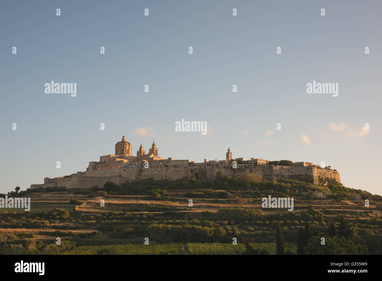 Die historische Stadtmauer Mdina in Malta Stockfoto