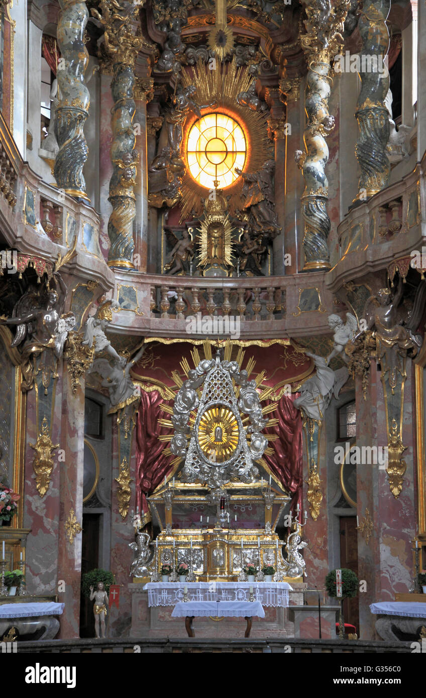 Deutschland, Bayern, München, Asam-Kirche, Innenraum, Stockfoto