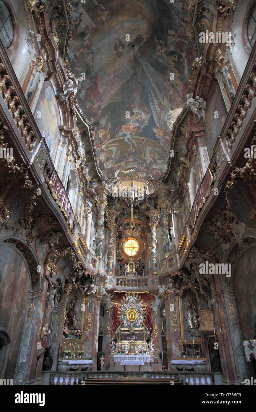 Deutschland, Bayern, München, Asam-Kirche, Innenraum, Stockfoto