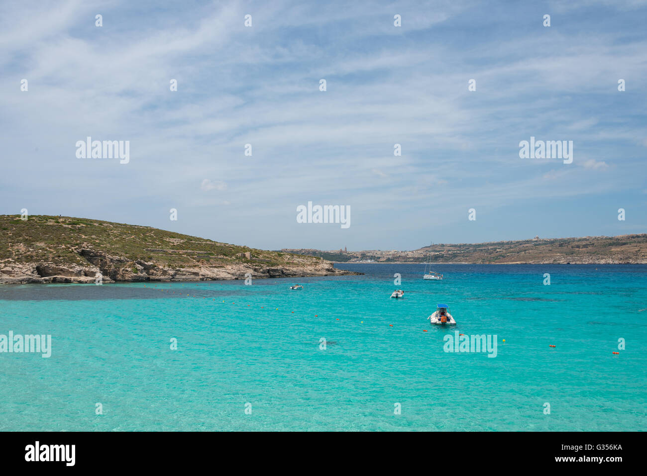 Die blaue Lagune auf Comino Insel in Malta Stockfoto
