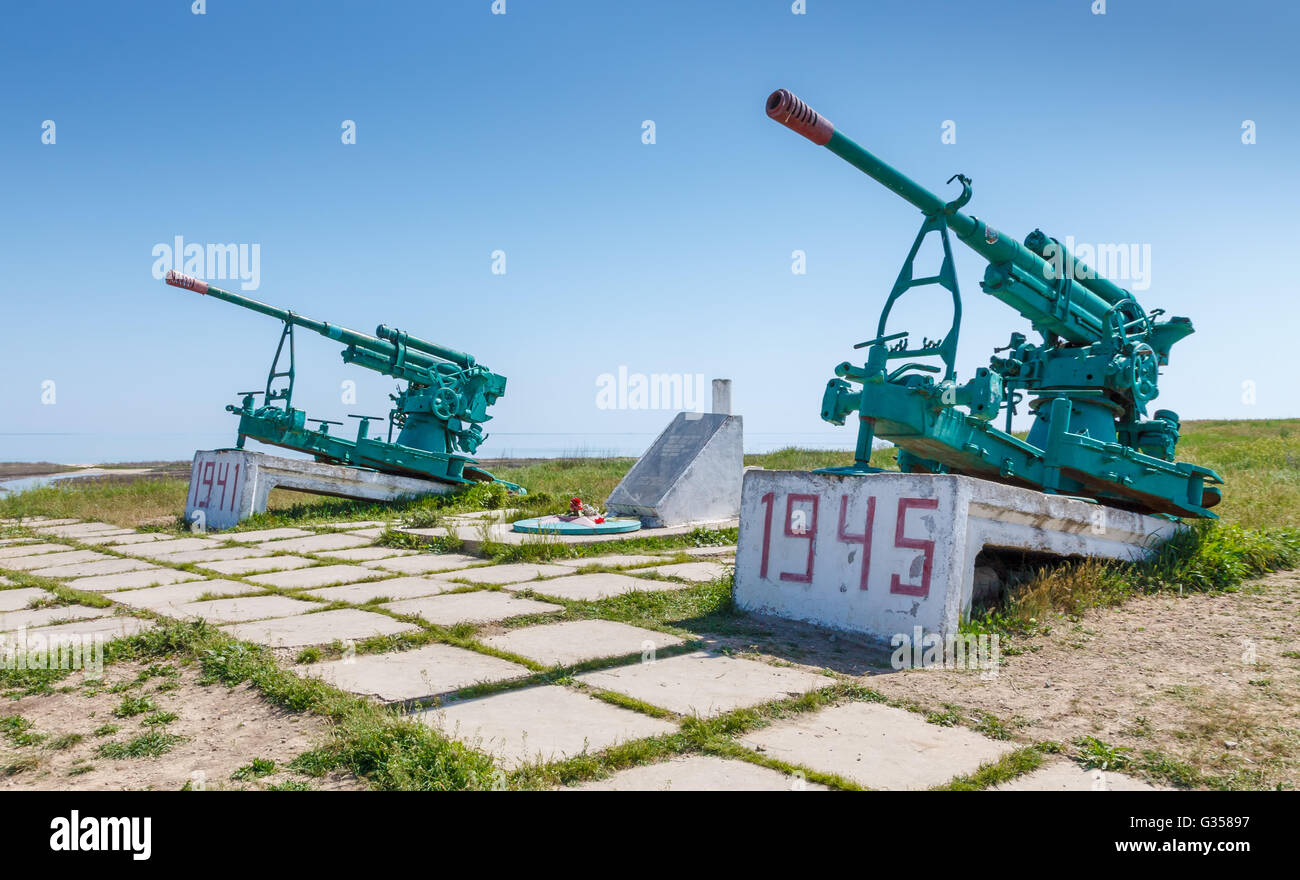 Denkmal der Flak "Gunners", die Krim während des zweiten Weltkrieges verteidigt Stockfoto