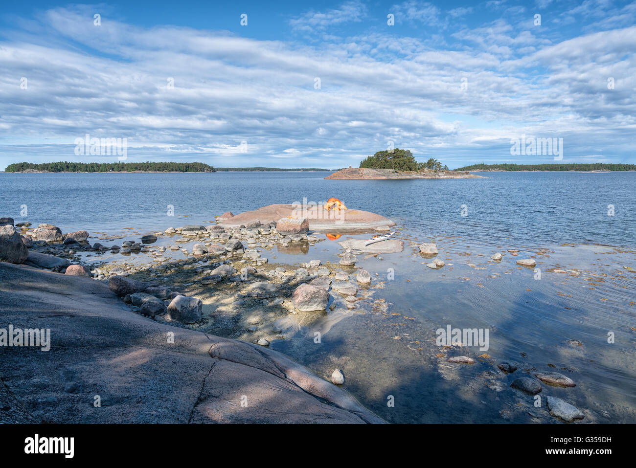 Camping am Onas Insel, Porvoo, Finnland, Europa, EU Stockfoto
