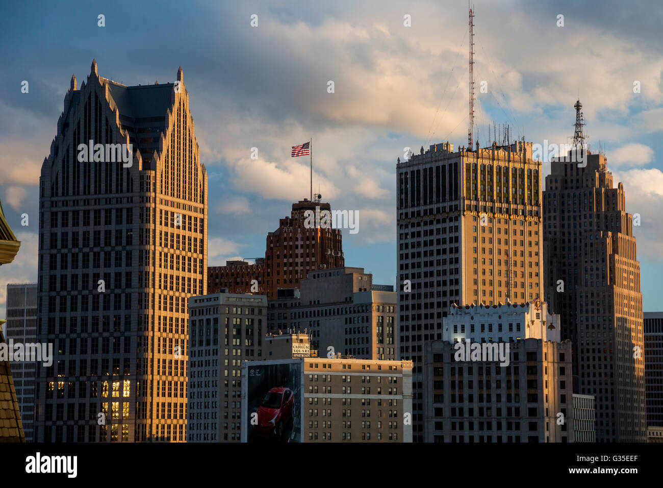 Detroit, Michigan - Downtown Detroit. Stockfoto