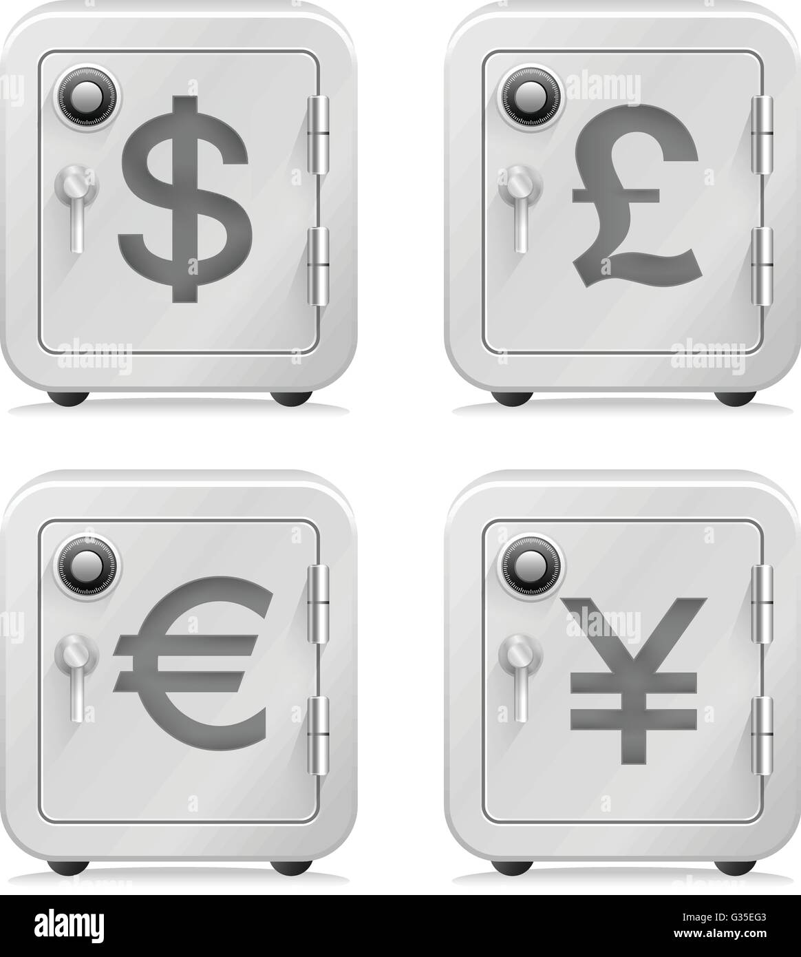 Sichere, Währungssymbol, Sicherheit, Tresor, Geld, Banking Stock Vektor