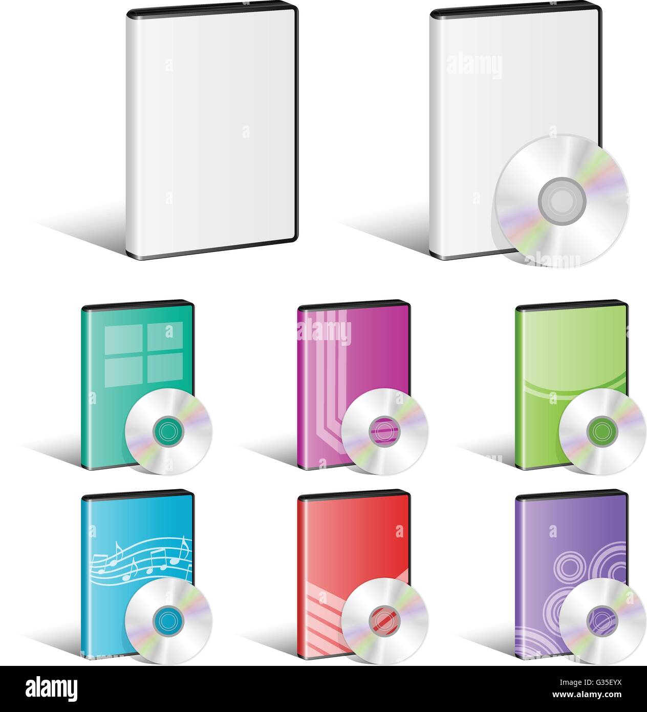 Software-Disk, Video-Disk, DVD, Cover Designs, CD Stock Vektor