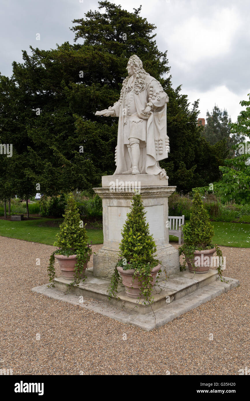 Chelsea Physic Garden Statue von Sir Hans Sloane - Chelsea, London, UK, Europa Stockfoto