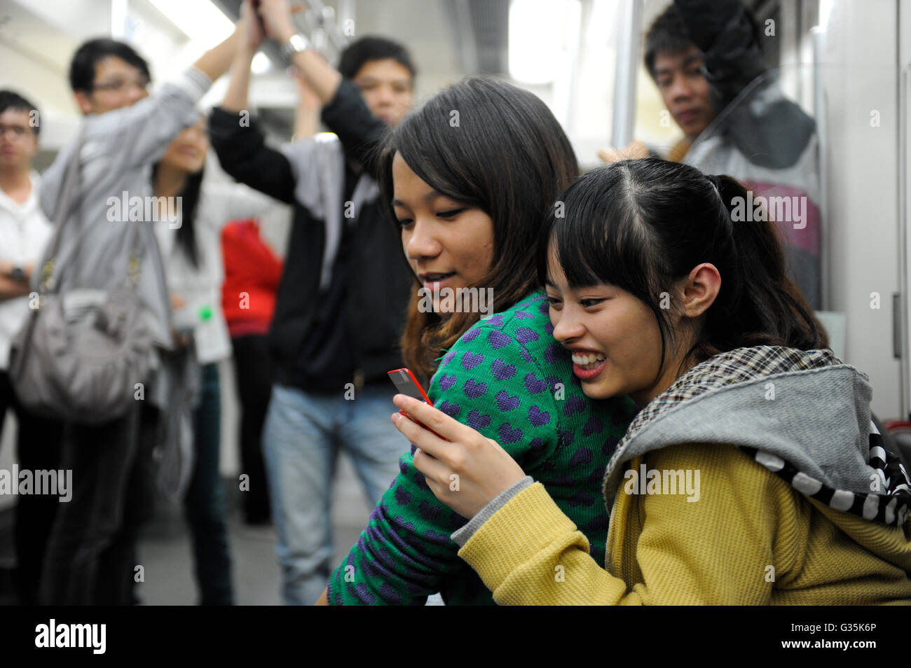 CHINA Provinz Guangdong, Stadt Guangzhou, u-Bahn / VR CHINA, Metropole Guangzhou Kanton, U-Bahn Stockfoto