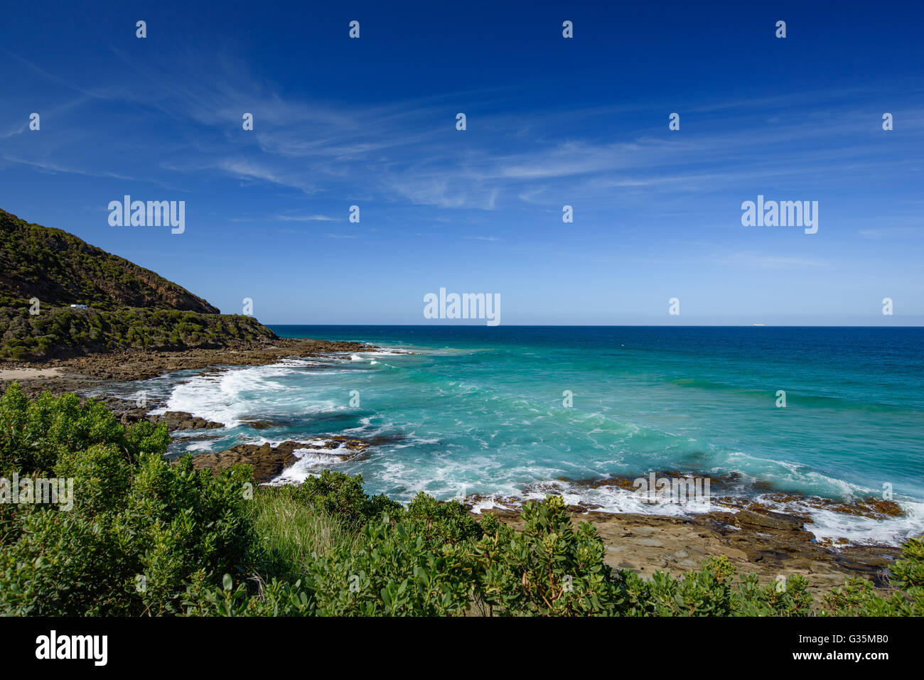 Blick auf das Meer Küste der Great Ocean Road in Australien Stockfoto