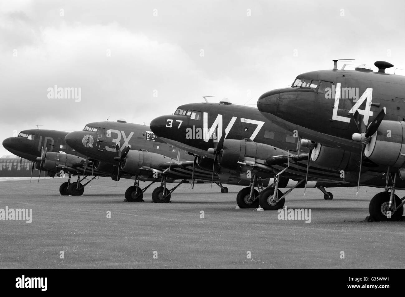 Douglas C-47 beim D-Day-Jubiläum von Duxford, Stockfoto