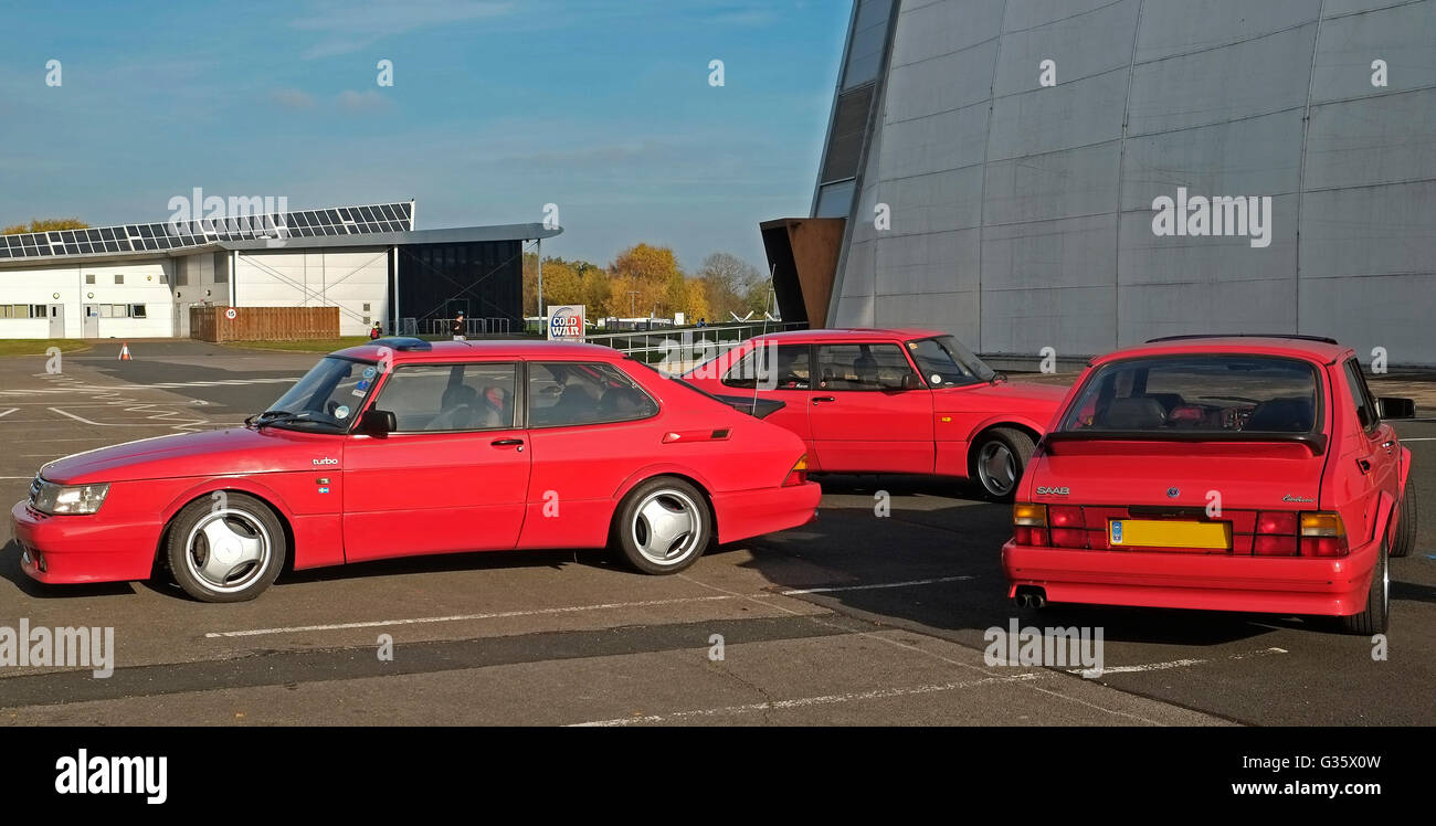 Saab 900 Turbo drei auf dem display Stockfoto