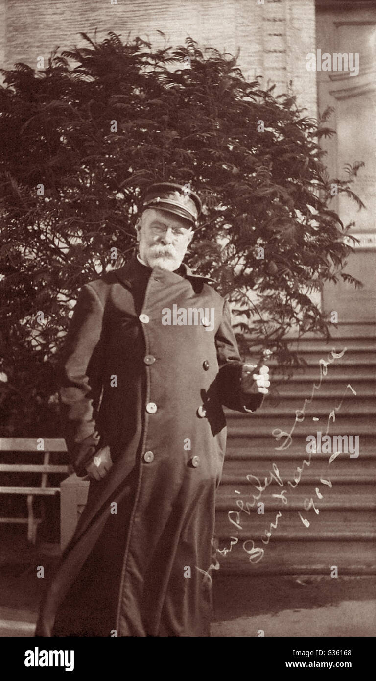 Sousa, dem legendären Komponisten und Dirigenten des militärisch-patriotischen marschiert an der San Francisco Panama-Pacific International Exposition in 1915. (USA) Stockfoto