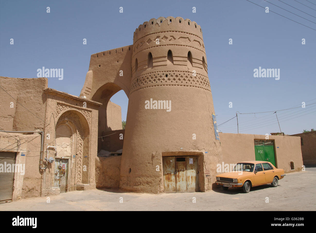 Adobe-Turm in der Altstadt von Yazd, Iran Stockfoto