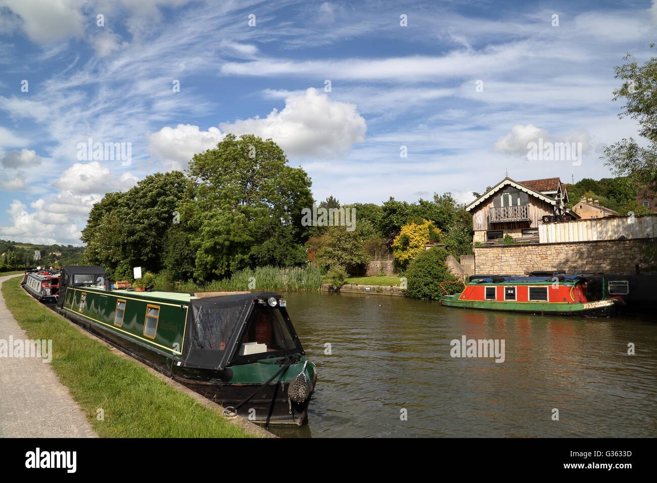 Entlang der Kennet und Avon Kanal in der Umgebung von Bath, Somerset, UK Stockfoto