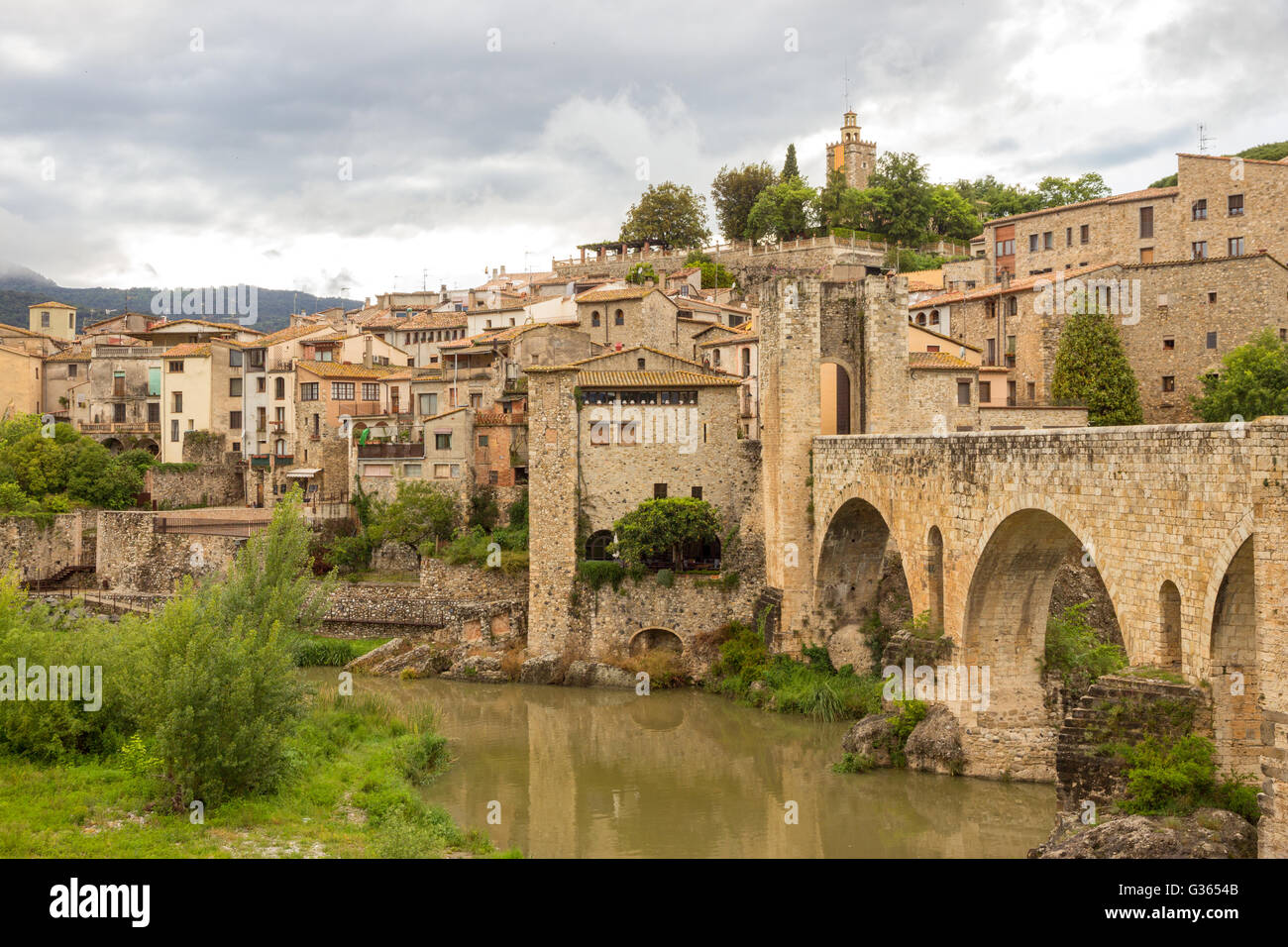 Mittelalterliches Dorf Besalú, Katalonien, Spanien Stockfoto