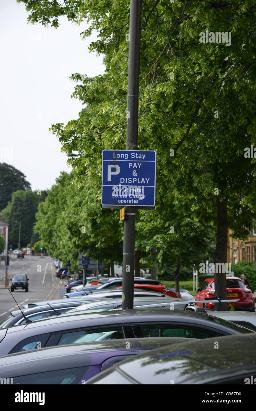 Parkplatz Schilder, Banbury, Oxfordshire Stockfoto