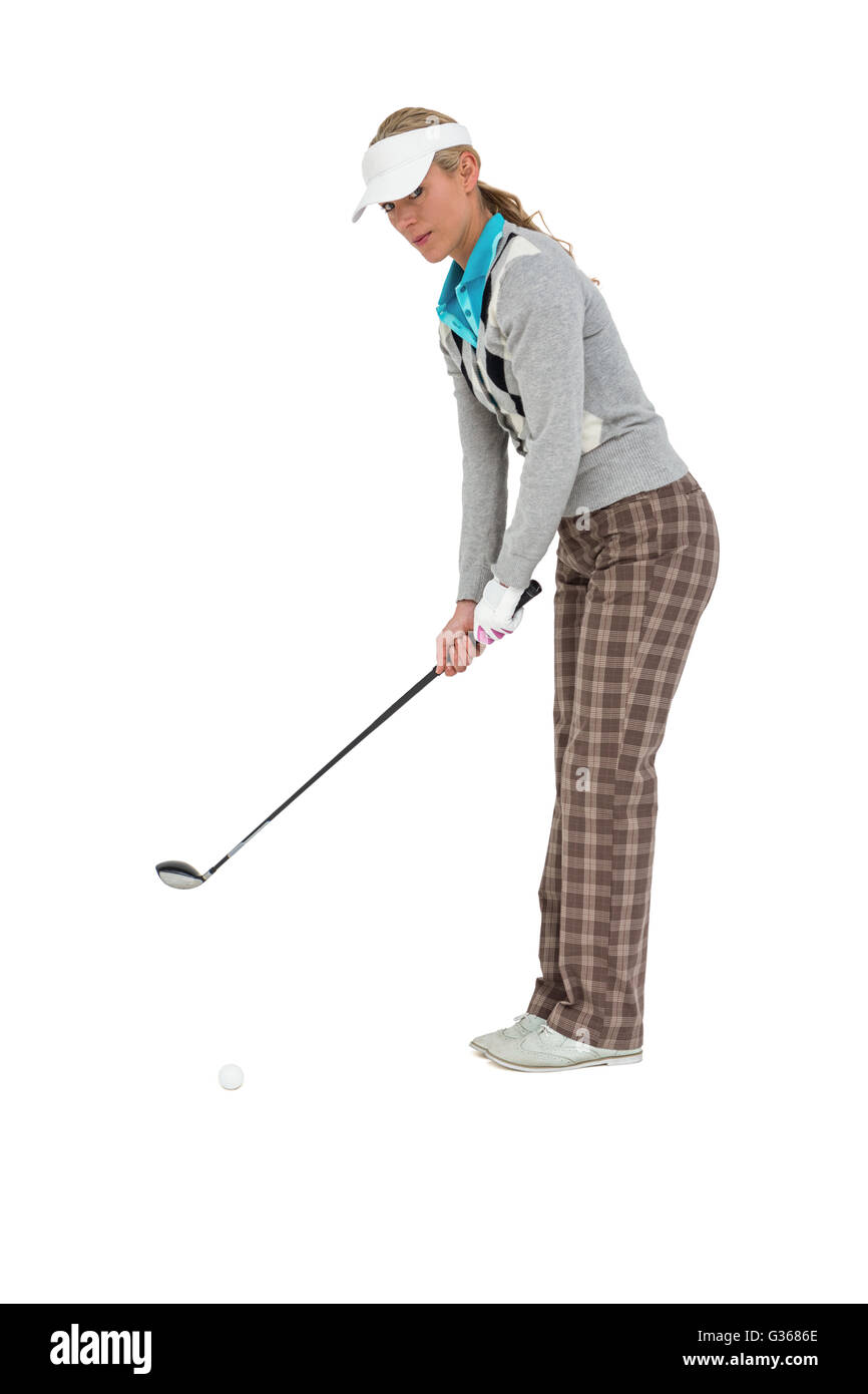 Golf-Spieler ein Schuss Stockfoto