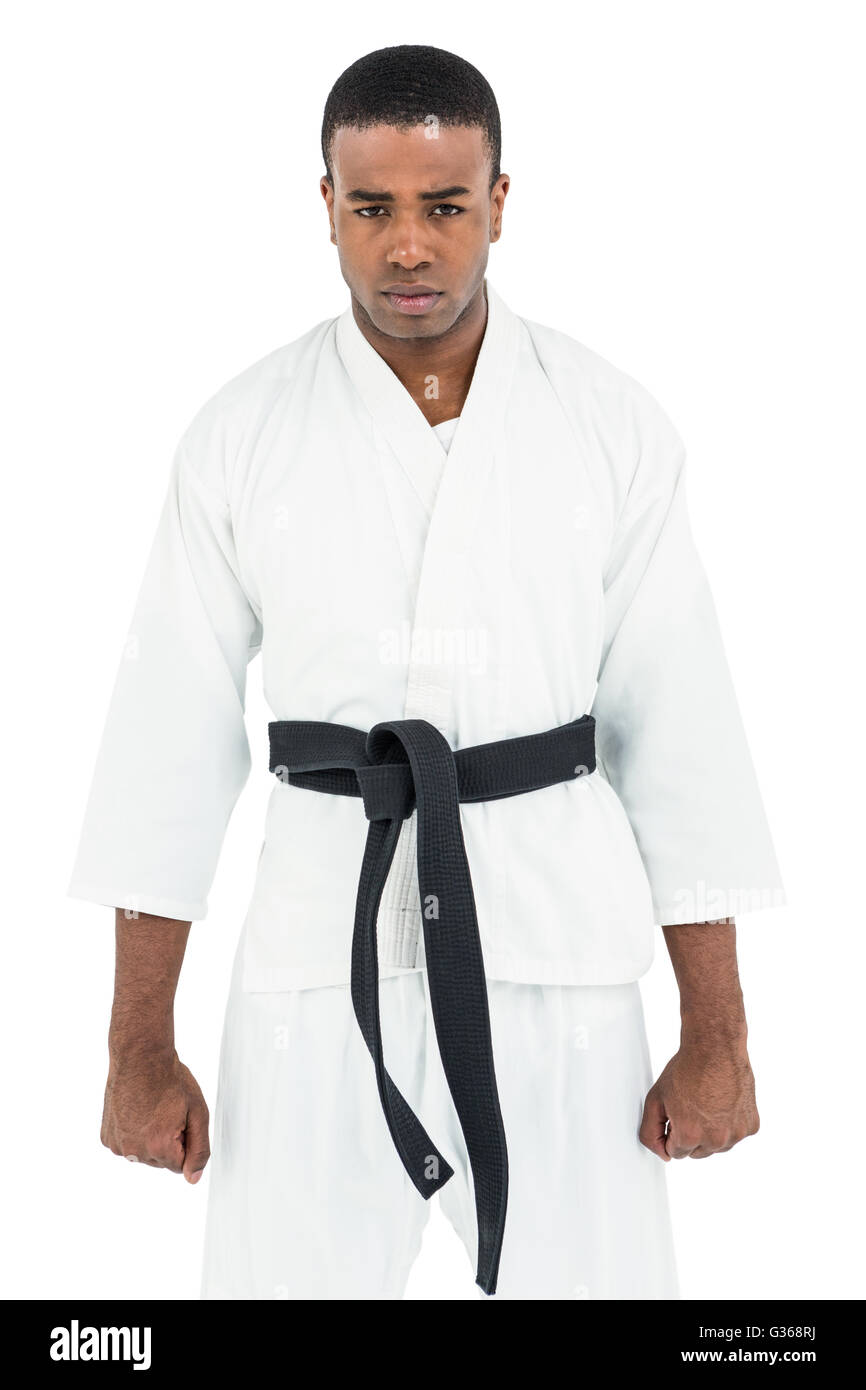 Porträt von Ernst Karate Spieler Stockfoto