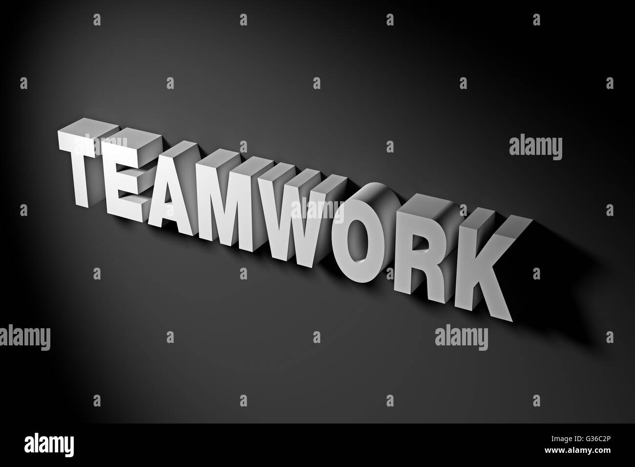 Teamarbeit-Konzept illustriert von 3D gerenderte Texte. Stockfoto