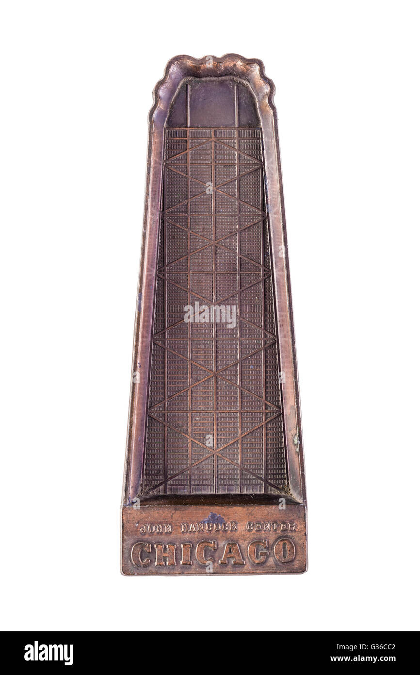 ein Ash Tray Souvenir geformt wie den Turm des John Hancock Center in Chicago, Vereinigte Staaten von Amerika Stockfoto