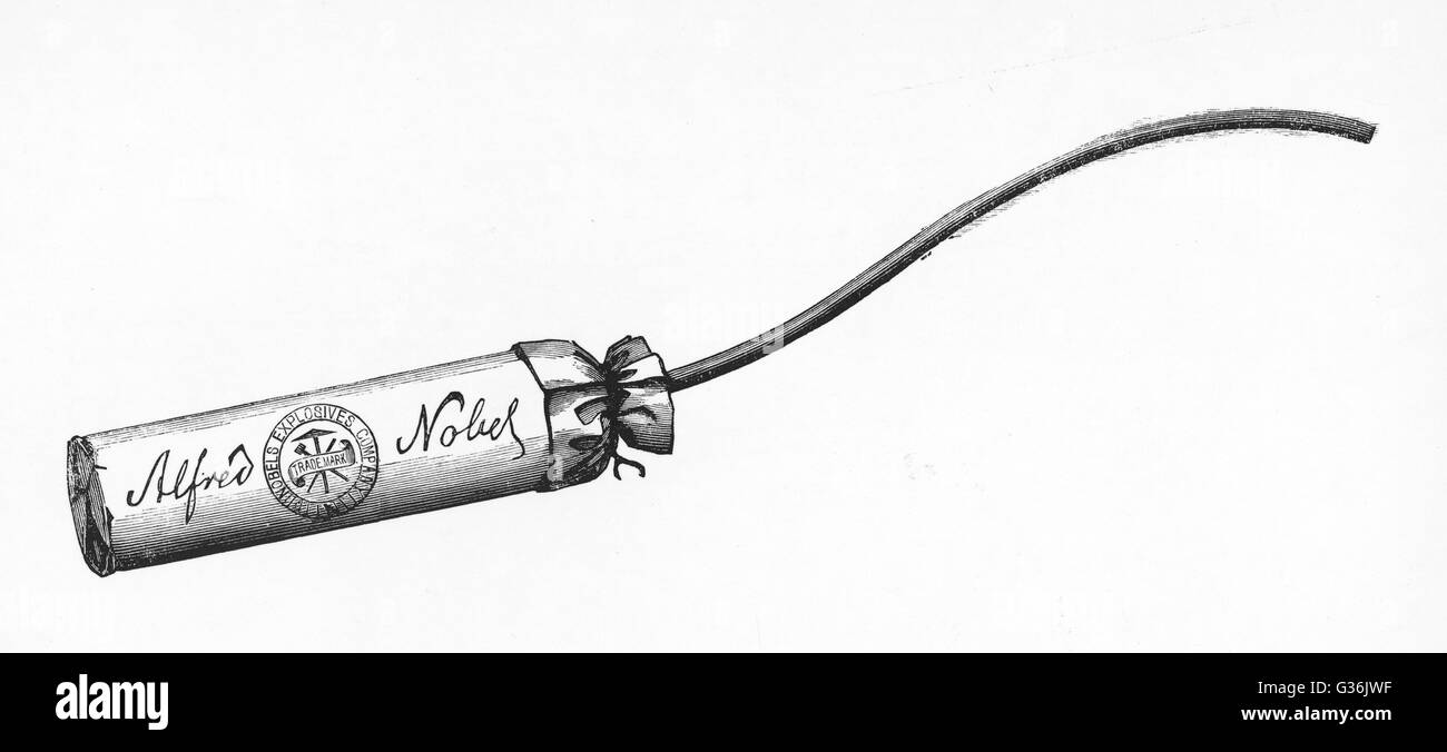 Dynamit-Nobel - Stick / Dynamit Patrone.        Datum: 1884 Stockfoto