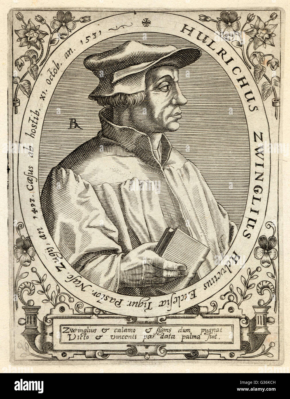 Schweizer Reformator Ulrich Zwingli (1484-1531) Stockfoto