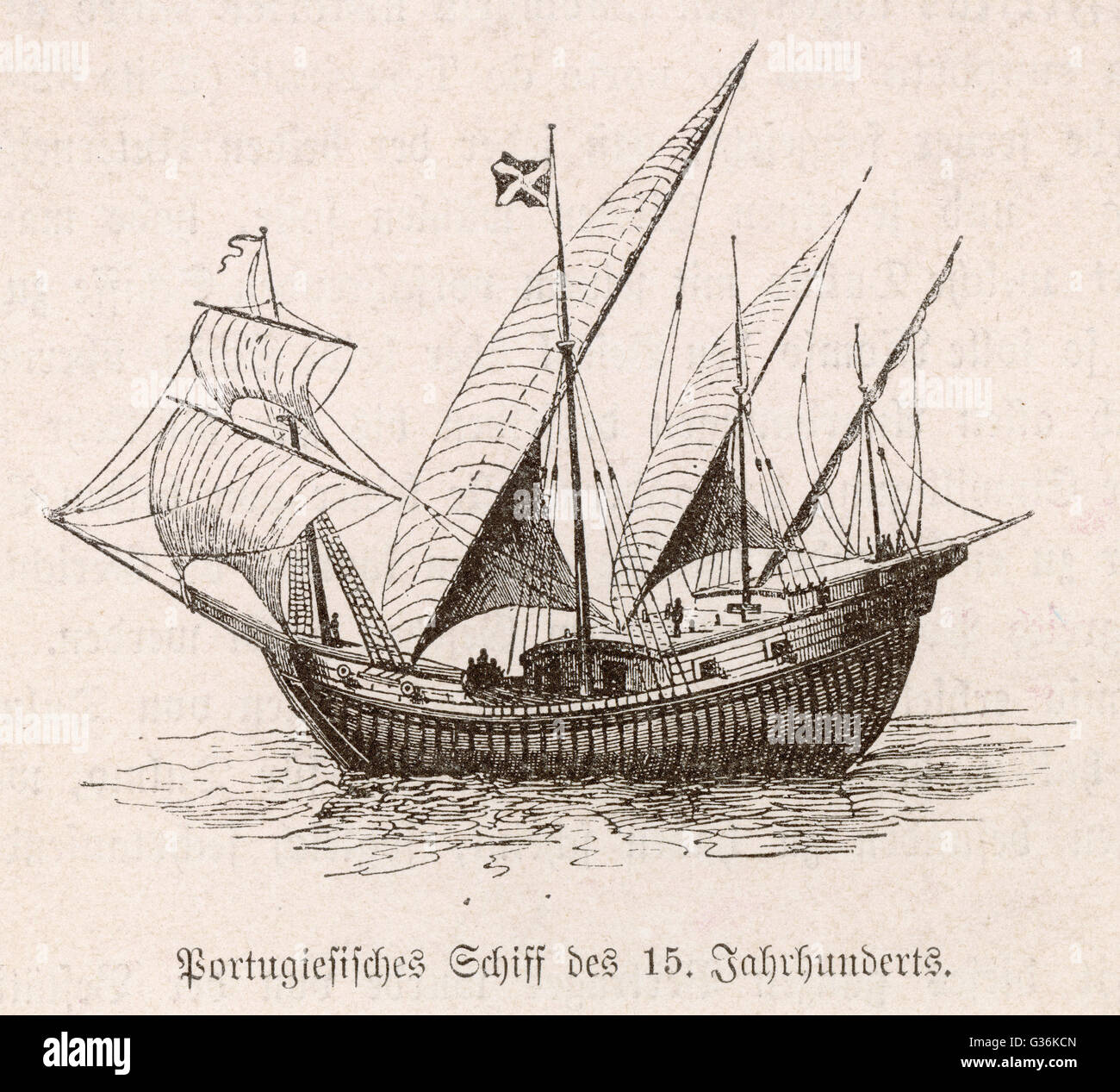 Portugiesische Karavelle Datum: 15. Jahrhundert Stockfoto